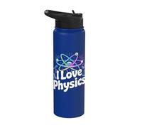 I Love Physics Atom Scienza Chimica Divertimento Stainless Steel Insulated Water Bottle