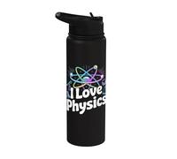 I Love Physics Atom Scienza Chimica Divertimento Stainless Steel Insulated Water Bottle