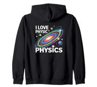 I Love Physics Design atomico a spirale per gli appassionati di scienza e STEM Felpa con Cappuccio