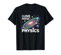I Love Physics Design atomico a spirale per gli appassionati di scienza e STEM Maglietta
