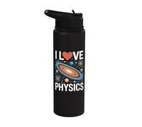 I Love Physics Spazio Atom Orbite Stainless Steel Insulated Water Bottle