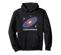 I Love Physics Spirale Atom Design per gli appassionati di scienza Felpa con Cappuccio