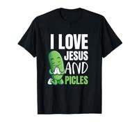 I Love Pickles E Jesus Christian Cetriolo Amante Maglietta