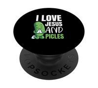 I Love Pickles E Jesus Christian Cetriolo Amante PopSockets PopGrip Adesivo