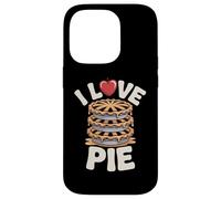 I Love Pie Apple Dessert Stack Divertente Tipografia Custodia per iPhone 14 Pro