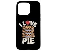I Love Pie Apple Dessert Stack Divertente Tipografia Custodia per iPhone 15 Pro Max