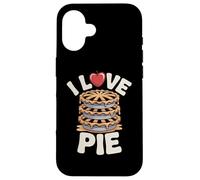 I Love Pie Apple Dessert Stack Divertente Tipografia Custodia per iPhone 16