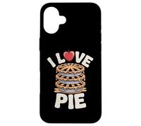I Love Pie Apple Dessert Stack Divertente Tipografia Custodia per iPhone 16 Plus