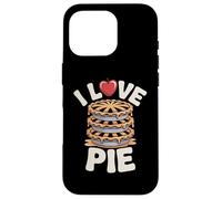 I Love Pie Apple Dessert Stack Divertente Tipografia Custodia per iPhone 16 Pro