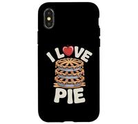 I Love Pie Apple Dessert Stack Divertente Tipografia Custodia per iPhone X/XS