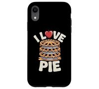 I Love Pie Apple Dessert Stack Divertente Tipografia Custodia per iPhone XR