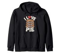 I Love Pie Apple Dessert Stack Divertente Tipografia Felpa con Cappuccio