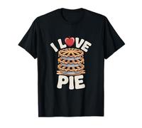 I Love Pie Apple Dessert Stack Divertente Tipografia Maglietta