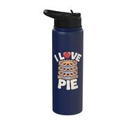 I Love Pie Apple Dessert Stack Divertente Tipografia Stainless Steel Insulated Water Bottle