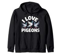 I Love Pigeons Carino Urbano Pigeon Lover Birdwatching Felpa con Cappuccio