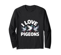 I Love Pigeons Carino Urbano Pigeon Lover Birdwatching Maglia a Manica