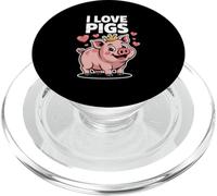 I Love Pigs - Adorabile design a forma di cuore con maialino PopSockets PopGrip per MagSafe