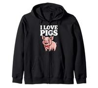 I Love Pigs - Adorabile maialino con papillon Felpa con Cappuccio