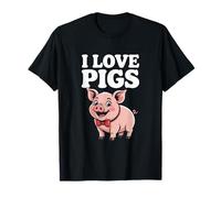 I Love Pigs - Adorabile maialino con papillon Maglietta