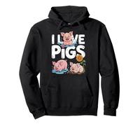 I Love Pigs Carino Farm Animal Fun Felpa con Cappuccio