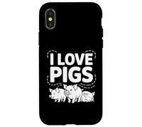 I Love Pigs Carino Piggy Farm Animals Custodia per iPhone X/XS
