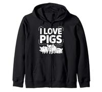 I Love Pigs Carino Piggy Farm Animals Felpa con Cappuccio