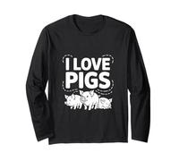 I Love Pigs Carino Piggy Farm Animals Maglia a Manica