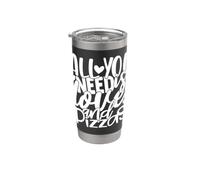 I Love Pizza, Cool Pizza Illustration Novelty Graphic Design Bicchiere termico in acciaio inox doppia parete