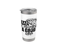 I Love Pizza, Cool Pizza Illustration Novelty Graphic Design Bicchiere termico in acciaio inox doppia parete