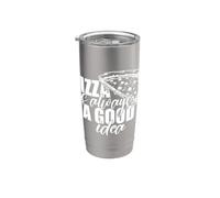 I Love Pizza, Cool Pizza Illustration Novelty Graphic Design Bicchiere termico in acciaio inox doppia parete