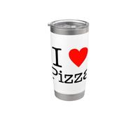 I Love Pizza, Cool Pizza Illustration Novelty Graphic Design Bicchiere termico in acciaio inox doppia parete