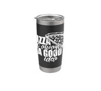 I Love Pizza, Cool Pizza Illustration Novelty Graphic Design Bicchiere termico in acciaio inox doppia parete