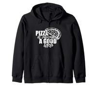 I Love Pizza, Cool Pizza Illustration Novelty Graphic Design Felpa con Cappuccio