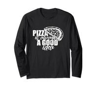 I Love Pizza, Cool Pizza Illustration Novelty Graphic Design Maglia a Manica