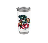 I Love Pizza, Enjoy Dinosaur Eats Pizza, Cool Pizza Lovers Bicchiere termico in acciaio inox doppia parete