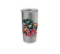 I Love Pizza, Enjoy Dinosaur Eats Pizza, Cool Pizza Lovers Bicchiere termico in acciaio inox doppia parete