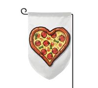 I Love Pizza Heart Garden Flags Vertical Double Sided House Flag 30,5 x 45,7 cm Primavera Estate Stagionale Bandiera Vacanze Agriturismo Cortile Decorazione da appendere all'aperto