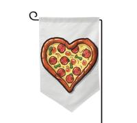 I Love Pizza Heart Garden Flags Vertical Double Sided House Flag 30,5 x 45,7 cm Primavera Estate Stagionale Bandiera Vacanze Agriturismo Cortile Decorazione da appendere all'aperto