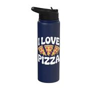 I Love Pizza Pepperoni Delizia al formaggio Stainless Steel Insulated Water Bottle