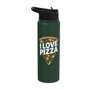 I Love Pizza Slice Design Fun Food Stainless Steel Insulated Water Bottle