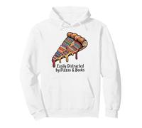 I Love Pizza Slice of Pizza Costume Books Nerds Pizza da Uomo Felpa con Cappuccio
