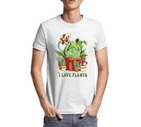 I Love Plants 563 - Maglietta da uomo a maniche corte, bianco, M