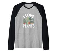 I Love Plants Ventaglio per piante d'appartamento a foglia verde Maglia con Maniche Raglan