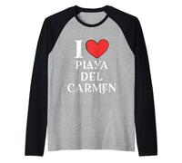 I Love Playa del Carmen Messico Vacanze Maglia con Maniche Raglan