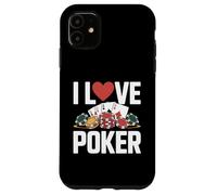 I Love Poker Casino Cards Chips Gioco Custodia per iPhone 11