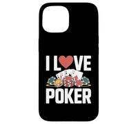 I Love Poker Casino Cards Chips Gioco Custodia per iPhone 15