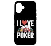 I Love Poker Casino Cards Chips Gioco Custodia per iPhone 16