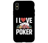 I Love Poker Casino Cards Chips Gioco Custodia per iPhone X/XS