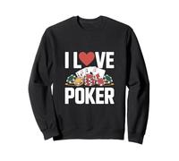 I Love Poker Casino Cards Chips Gioco Felpa