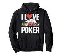I Love Poker Casino Cards Chips Gioco Felpa con Cappuccio